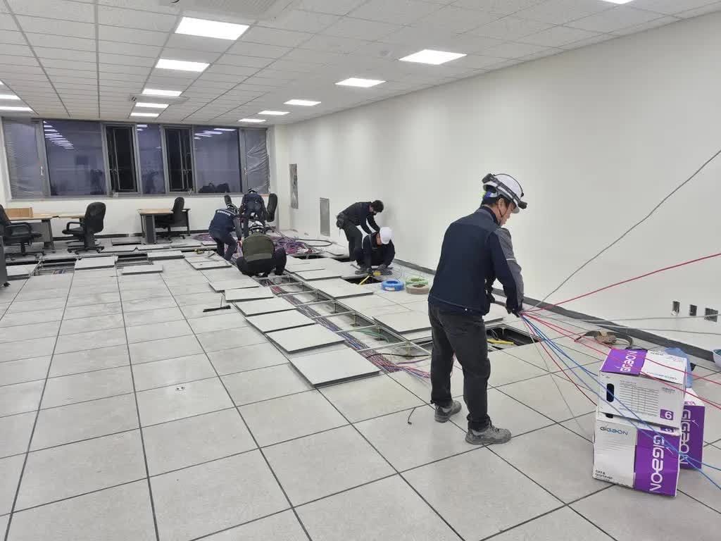 Menpower at work on site