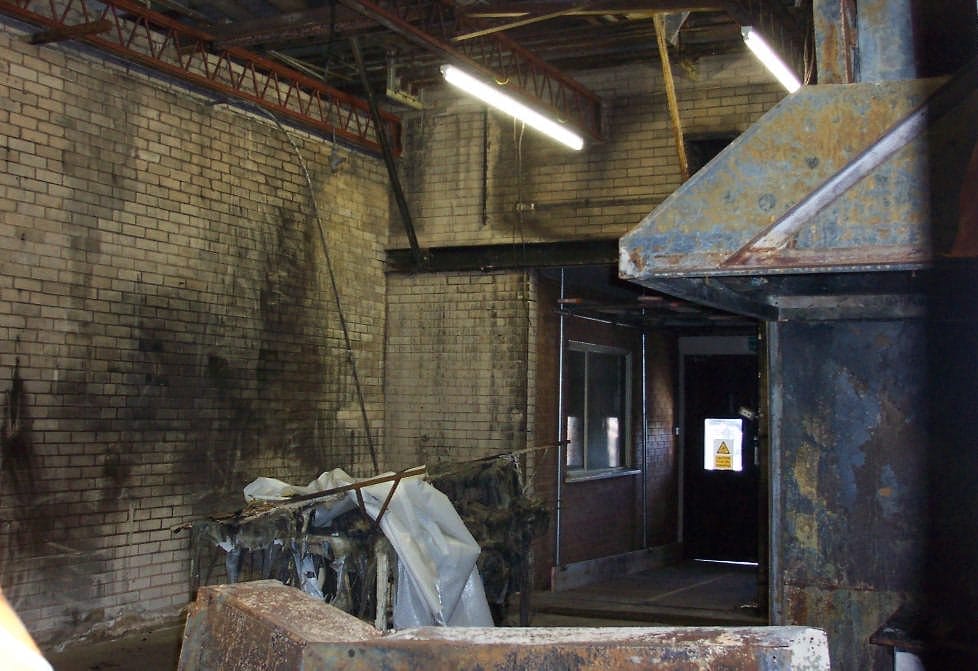 Fire damage in Glassworks Factory