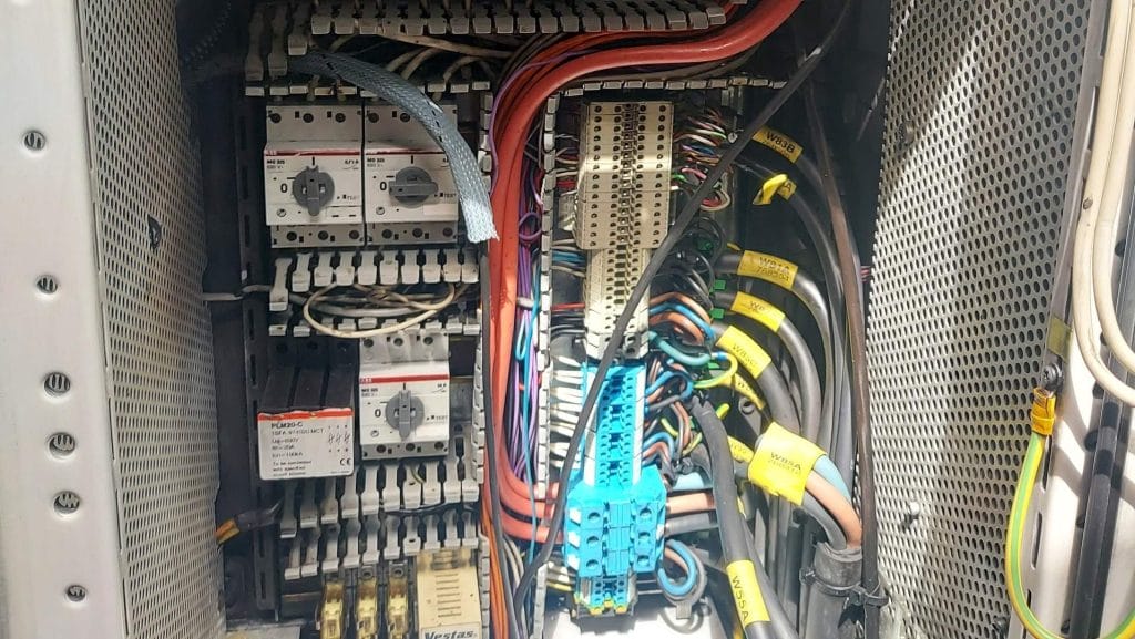 Clean control cabinet after renovation following a fire