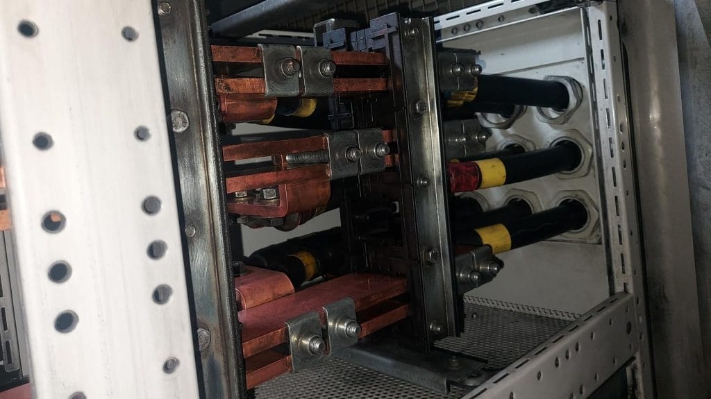 Clean control cabinet after renovation following a fire