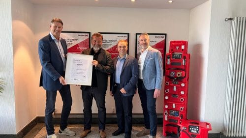 alph Freude, Head of Businessline ICT at TÜV Rheinland, to Elvir Kolak (CEO), Dr Mark Nusselein (CFO) and Mirko Blüming (CISO)