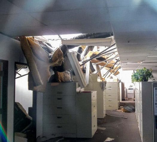 A major sprinkler system failure flooded a nutrition company's R&D facility