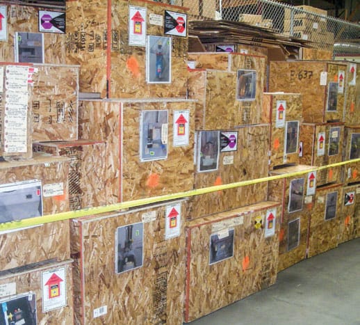 Equipment, documents and data media were rescued and packed into boxes for interim storage.