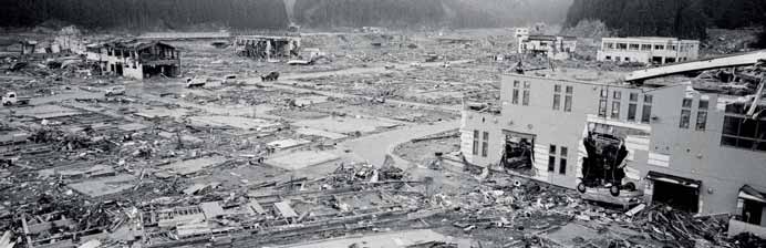 Devastation overall after the tsunami