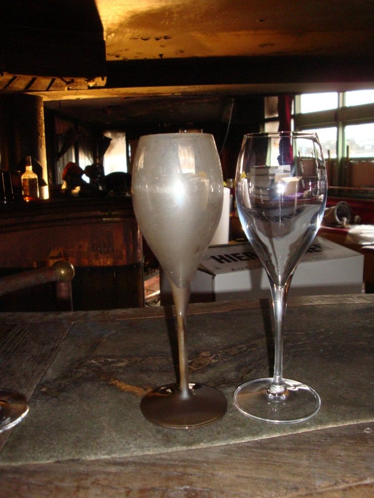 Glases before and after restoration
